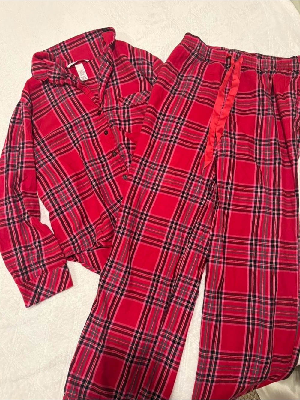 Victoria's Secret Red Plaid Pajama Set Woman’s XS